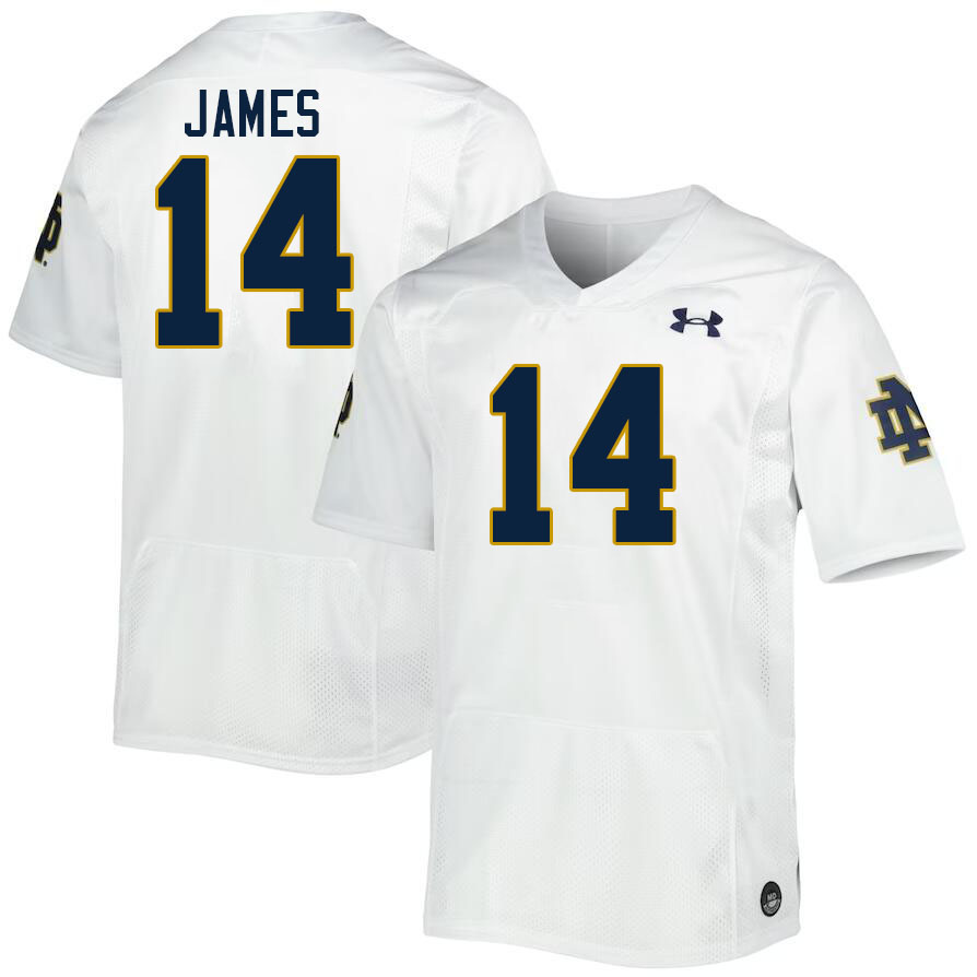Men #14 Braylon James Notre Dame Fighting Irish College Football Jerseys Stitched-White